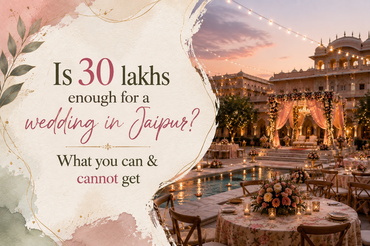 Is 30 lakhs enough for wedding in Jaipur? What you can & cannot get